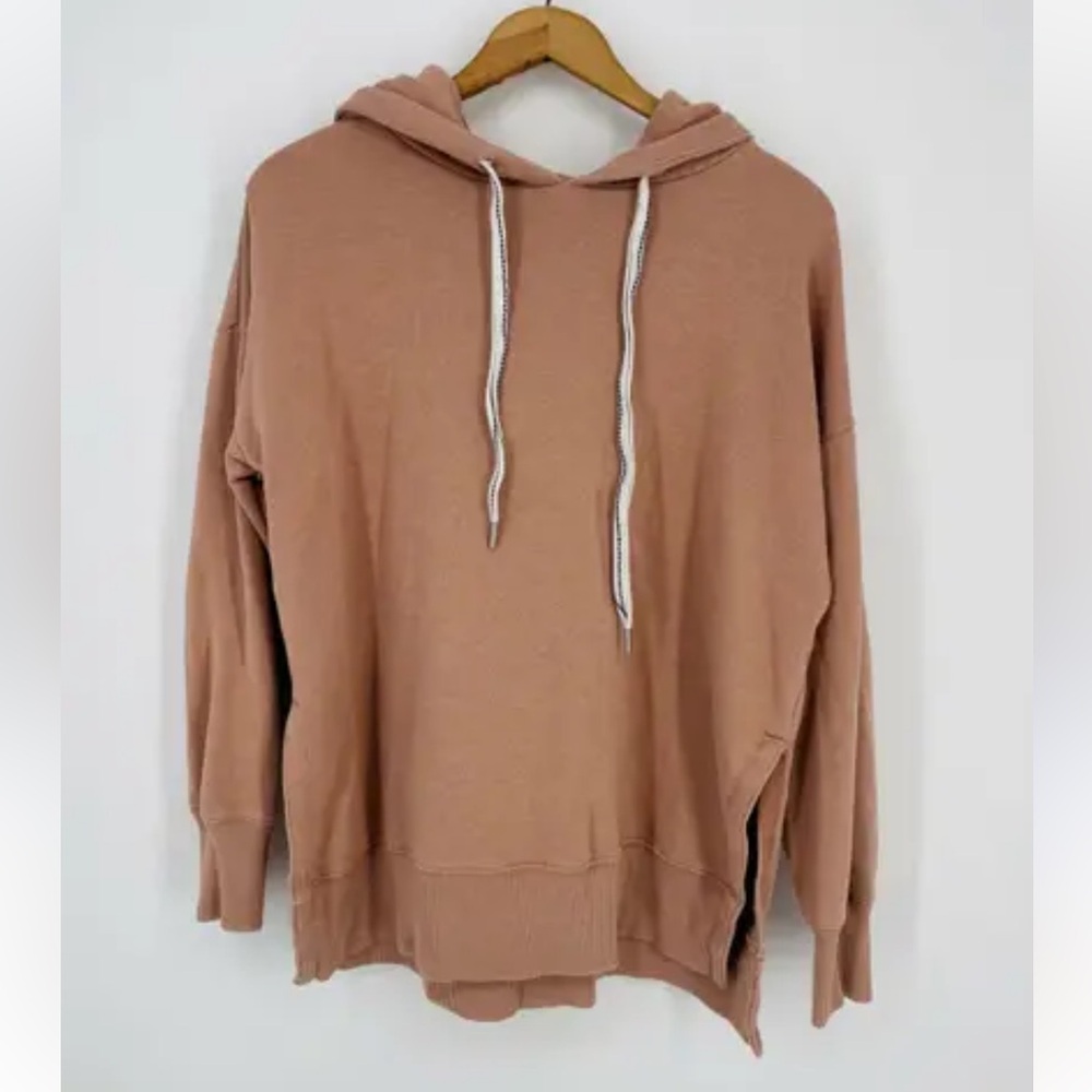 Aerie oversized tan pink pullover hoodie sweatshirt size medium